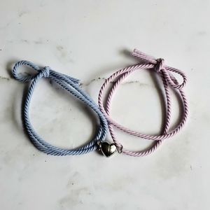 2 pcs Couple Magnetic Heart Bracelet